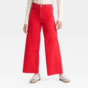 High Rise Red Sailor Wide Leg Pants Size 2 Corduroy